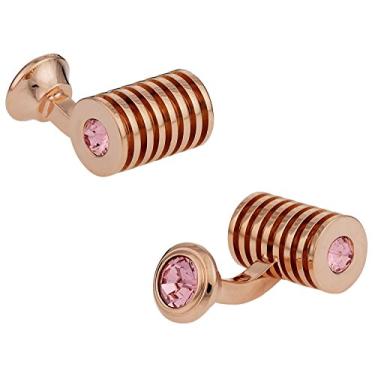 Imagem de Abotoaduras de cristal duplo com caixa de apresentação Cuff-Daddy em ouro rosa claro Swarovski