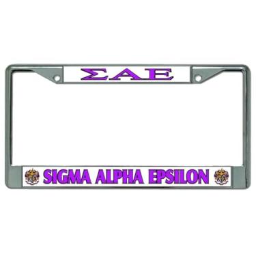 Imagem de Moldura para placa de licença Sigma Alpha Epsilon cromada