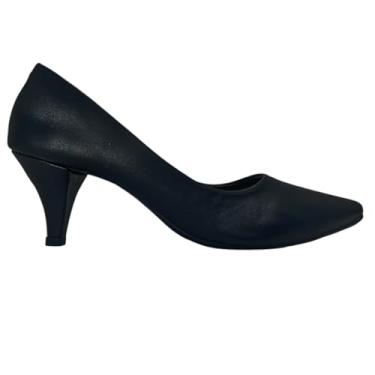 Imagem de Scarpin Sapatos Salto Baixo 5cm Fino Mozione Conforto Macio (Napa Preto, BR, Adulto, Numérico, 34)