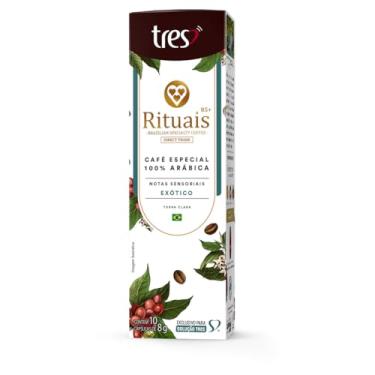 Imagem de 3 Corações Cápsula Café Espresso Rituais 85+, Aroma Exótico - 10 Unidades