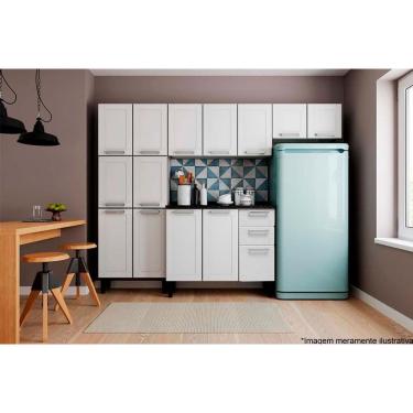 Imagem de Cozinha Completa Múltipla 4 Peças (2 Armários + 1 Balcão + 1 Paneleiro) C4P87 Branco - Bertolini