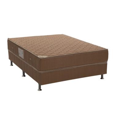 Imagem de Cama Box Casal: Colchão Molas Bonnel Ortobom Hotelaria Nanolastic Orthotel Spring + Base crc Orthotel Marrom(138x188)
