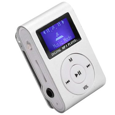 Imagem de Mini MP3 Music Player, Sports Back Clip Music Player Suporta Cartão de Memória, Mini LCD Portátil Player de Música MP3 para Atividades Ao Ar Livre, Esportes (Prata)