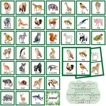 Imagem de Fuutreo 82 Pcs Memory Matching Games Animals Matching Cards Wild Animals Memory Game Jungle Safari Concentration Cards for Family Birthday Party Favors Gifts Supplies