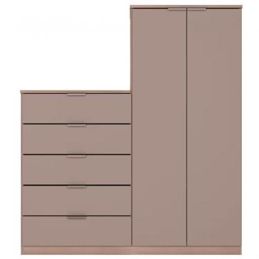Imagem de Cômoda Sapateira Roma Com 2 Portas E 5 Gavetas Bartira Avelã-cappuccino