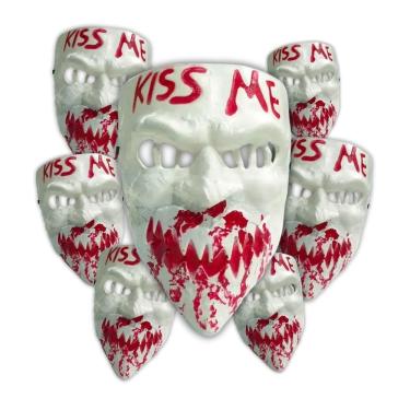 Imagem de 10 Máscara Branca Filme Uma Noite De Crime Terror Carnaval Cosplay Halloween