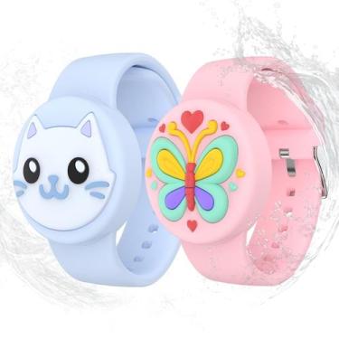 Imagem de Pulseiras Airtag impermeáveis para crianças, pacote com 2 unidades de 