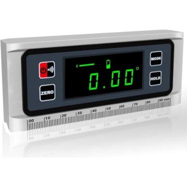 Imagem de Localizador de ângulo digital à prova d'água IP65 transferidor inclinômetro angular com base magnética V-Groove