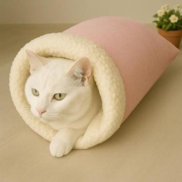 Imagem de Cama Toca Para Gatos Saco De Dormir Ultra Macio Em Sherpa Peludinha Ma