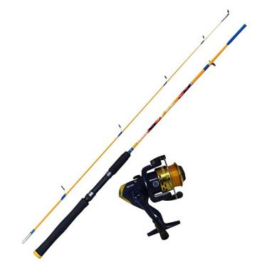 Imagem de Vara de Pesca 1,83 M com Molinete 200 m Plusfish Amarelo