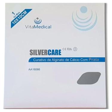 Imagem de Silvercare Alginato de Calcio com Prata 10cm x 10cm Vitamedical | 1 Unidade