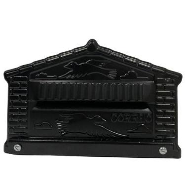 Imagem de Caixa De Correios Pombinho Preta De Grade Grande 20x25x12cm Preto - No