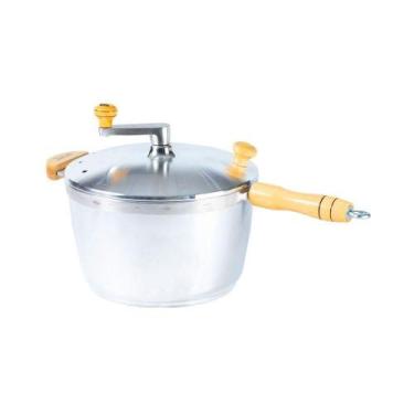 Imagem de Pipoqueira Alumínio Polido Pipoca Doce Salgada 5100ml 24cm - JAVALI