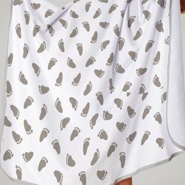 Imagem de Toalha Baby C/ Capuz Tecebem Estampada Kinder Mia Branco