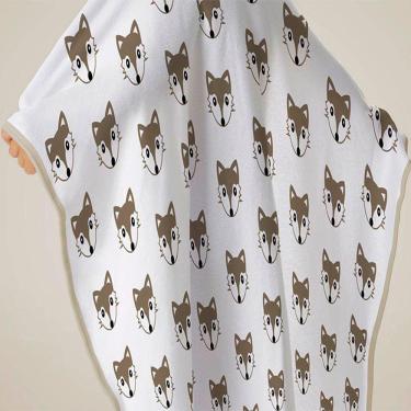 Imagem de Toalha Baby C/ Capuz Tecebem Estampada Kinder Dori Branco