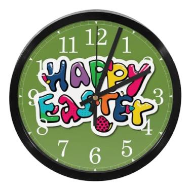 Imagem de LILINWAN Relógio de parede 24 cm sem tique-taque silencioso operado por bateria relógio de parede redondo moderno estilo simples decoração relógio para escritório/escola/quarto/sala de estar