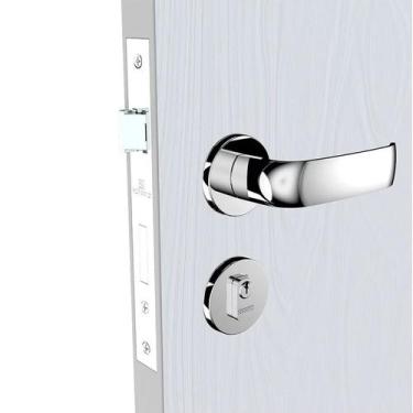 Imagem de Fechadura Externa Grand Icaro Roseta Redonda Ros38 Cromado 55mm (55X70