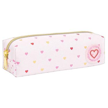 Imagem de Estojo Escolar Infantil Académie Coração Metalizado Rosa - Tilibra
