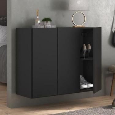Imagem de Sapateira 3 Portas Suspensa Nina Mp6017 Preta - MULTIMOVEIS