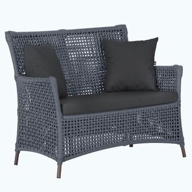 Imagem de 1 Sofá área Externa Igapó Alumínio Marrom Corda Náutica E11 Prata