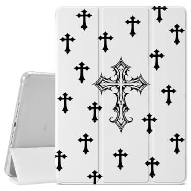 Imagem de VibrantFruitique Capa Dark Gothic para iPad 9ª/8ª/7ª geração de 10,2 polegadas (versão 2021/2020/2019), capa protetora cruzada preta Y2K, suporte para lápis, traseira de TPU macio transparente e capa