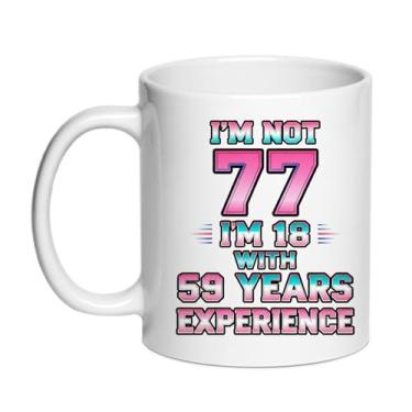 Imagem de SIUNY Caneca de aniversário de 77 anos para mulheres e homens - Presentes de aniversário de 77 anos para mãe, pai, avó, avô, esposa, marido, 325 ml, xícara de café 1949 (77TH)