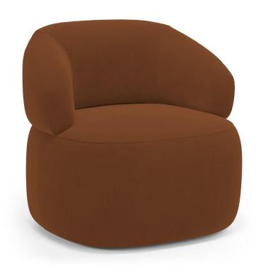 Imagem de Poltrona Orgânica Giratória Living Glee Veludo Terracota - Abmaza