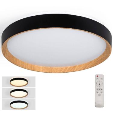 Imagem de Luminaria Plafon 3 Tons Led Iluminaçao Comercial Residencial Controle Remoto Quarto Sala Ambiente Moderno