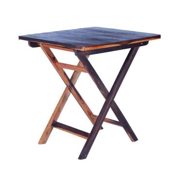 Imagem de Mesa Dobrável 70x70 Feita Com Madeira Maciça Ypê Perfeita Para Uso Externo E Interno Cerejeira