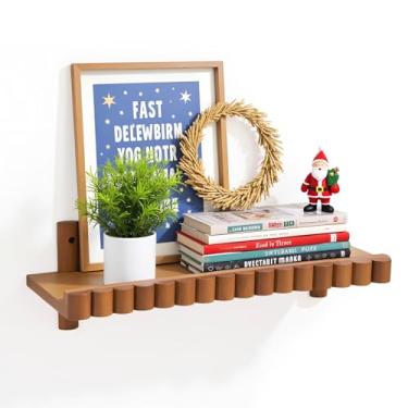 Imagem de SweetSage Prateleiras flutuantes para parede, 1 estante de madeira para decoração de parede, prateleiras decorativas para quarto, sala de estar, marrom
