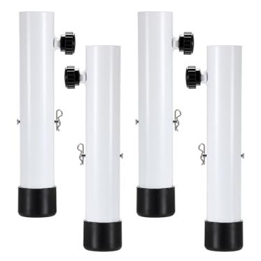 Imagem de Kokone Pacote com 4 extensores de perna de mesa para mesas dobráveis, extensões de pernas de altura ajustável para pernas retas, peças de elevação brancas para móveis para elevação de 6 cm, cabe em