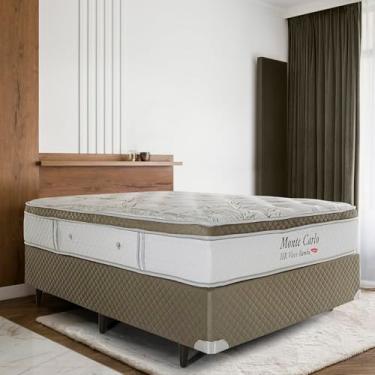 Imagem de Colchão Casal Molas Ensacadas Monte Carlo 138x188x33cm Herval Branco/Bege