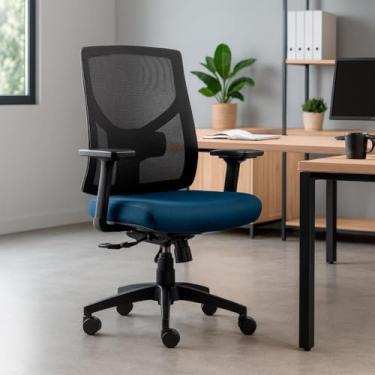 Imagem de Cadeira de Escritório Pluri Diretor Azul Marinho Preto Syncron Roal