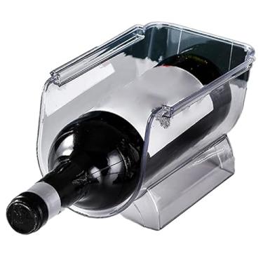 Imagem de Mingzhe Organizador de Vinho, Plástico Transparente, Empilhável, Suporte para Garrafa de água, Display Doméstico, Cozinha, Bar, café, Restaurante, Geladeira (1 garrafa)