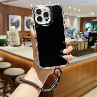 Imagem de HTVJFX Para 12promax Pulseira de Cor Sólida Híbrida Armadura Capa de Canto de Airbag Capa à Prova de Choque (para 12promax/preto)