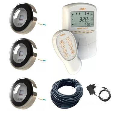 Imagem de Kit 3 Led Refletor Iluminação Piscina Rgb 6w Cabo 20m Tholz