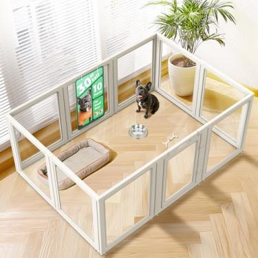 Imagem de FXW AuraSpace Cercadinho de acrílico para cães pequenos e médios, 76 cm, 10 painéis, branco