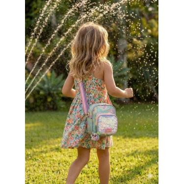 Imagem de Bolsinha Infantil Puket Menina Gata Sereia Verde Água