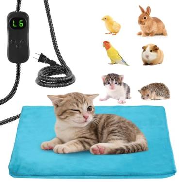 Imagem de ANPHSIN Almofada de aquecimento para animais pequenos - Almofada aquecida retardante de fogo com proteção contra sobrecarga, cordão antimastigação para filhotes, gatinhos, coelhos, furões, ouriços