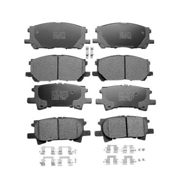 Imagem de PM Auto Pastilhas de freio de cerâmica dianteiras e traseiras para Lexus RX350 2007-2009, RX330 2004-2006, RX400H 2006-2008, Toyota Highlander 2006-2007, conjunto de 8 peças