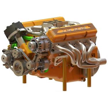 Imagem de Kit De Motor Cison V8 A Gás, Construa Seu Próprio Kit De Montagem Diy Em Escala 1/6 Para Adultos, Mini Kits De Motor V8 Que Funcionam, Construa Seu Próprio Motor Modelo V8 De Haste, Yellow