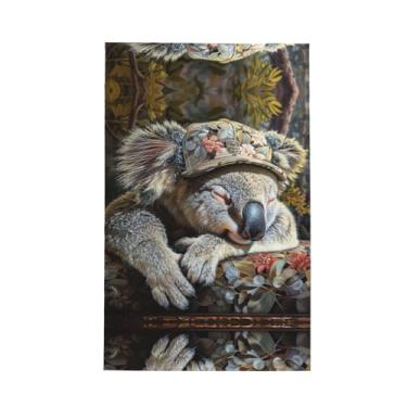 Imagem de XLLingL Toalha de cozinha com estampa de touca de coala dormindo, panos de prato de microfibra, para decoração e limpeza de cozinha - 1 peça