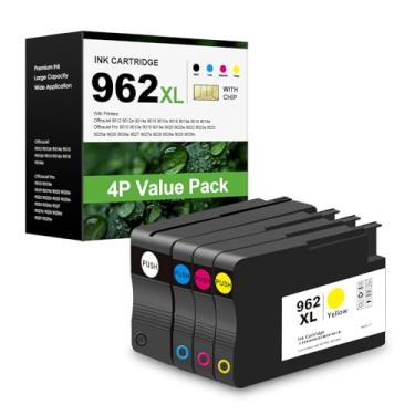 Imagem de KALOKING Cartuchos de tinta 962 XL 962XL de substituição para HP 962XL Pacote combo para OfficeJet Pro 9020 9025 9015 9015e 9018 9018e 9010 9010e 9025e 9015e 9014e 9016e 9012 Impressoras (Bk C M Y)