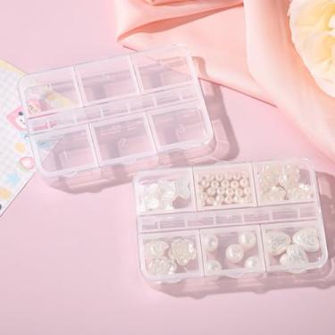 Imagem de Caixa de armazenamento de plástico transparente com compartimentos - organizador para suprimentos de arte em unhas, joias e pequenos itens domésticos