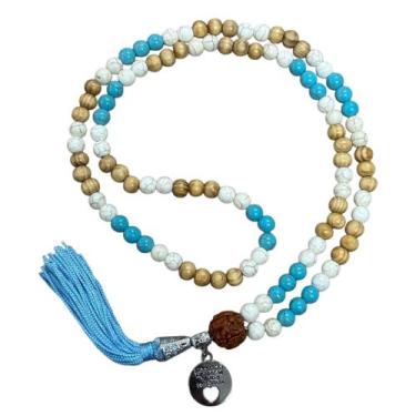 Imagem de Japamala 108 Madeira Howlita 8mm Rudraksha Ho'oponopono - Caminho Para