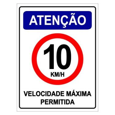 Imagem de Placa Condomínio Velocidade Máxima 10 Km/h 30x40cm - Ps 1mm - TaColado