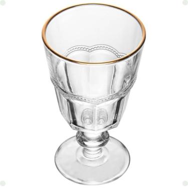Imagem de Taça para Água Belle Epoque para Servir Bebidas em Vidro com Fio de Ouro para Mesa Posta Transparente Lyor