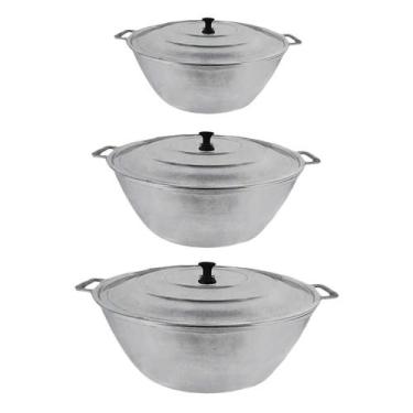 Imagem de Jogo Tachos Panela Restaurante Alumínio Fundido 35,40,45cm - DIVIFORTE