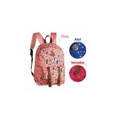 Imagem de Mochila Infanto-juvenil Clio Costas Lhama / Cacto Cg9248, Azul