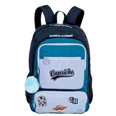 Imagem de Mochila 2 Compartimentos Capricho Class Cosmic Patches - Azul, Azul